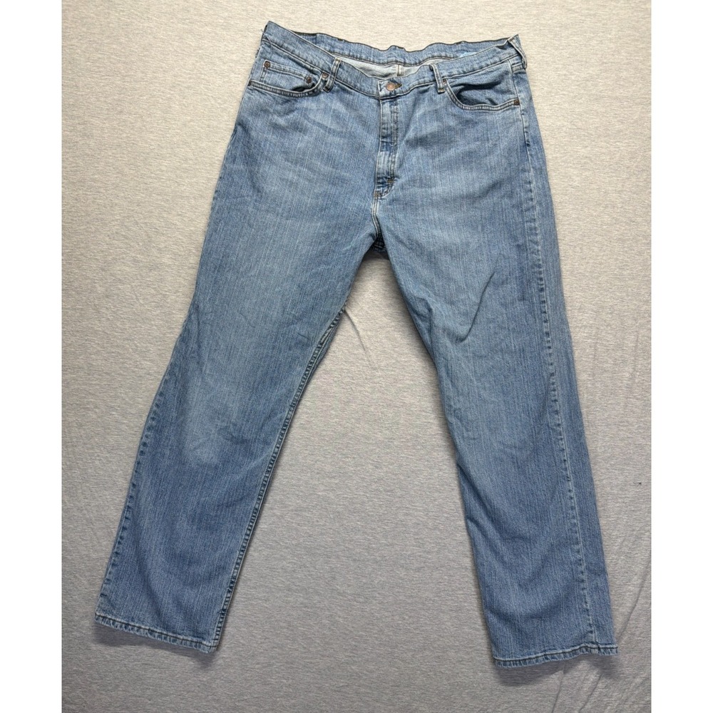 Wrangler Premium Jeans Mens 40x32 Blue Denim Red tab Relaxed Fit Straight Leg
